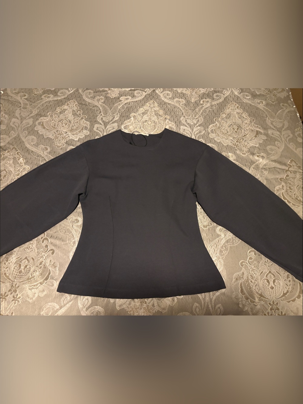 Zara Dark gray Long Sleeve Peplum Top